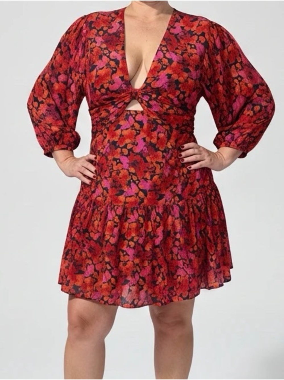 10 Crosby Derek Lam | V-Neck Puff Sleeve Mini Dress